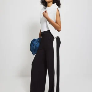 Black Side Stripe Wide Leg Joggers